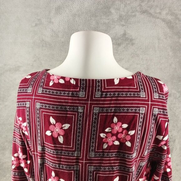 NWT CHARTER CLUB floral top M(8-10) 100% Pima Cotton Multi Colore Knit Boat Neck - Picture 8 of 10